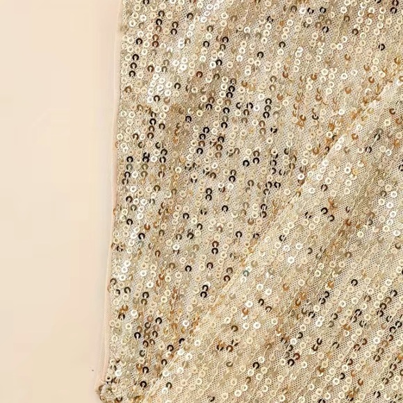 Luxe hold notched neck party sequins blouse - Picture 5 of 5